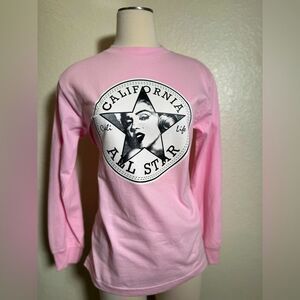 MARILYN MONROE T SHIRT CALIFORNIA LING SLEEVES PINK